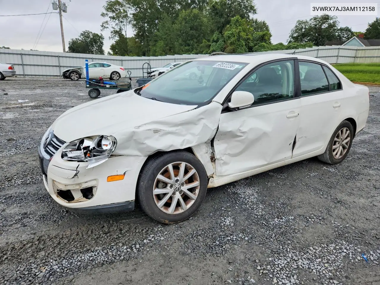 VOLKSWAGEN JETTA 2010, VIN 3VWRX7AJ3AM112158