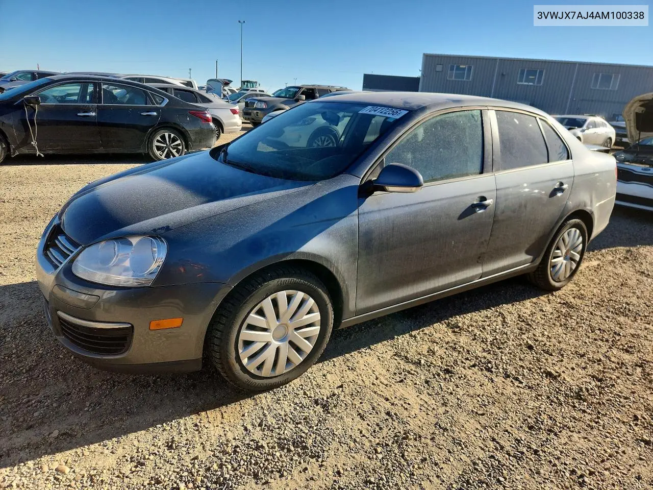 VOLKSWAGEN JETTA 2010, VIN 3VWJX7AJ4AM100338