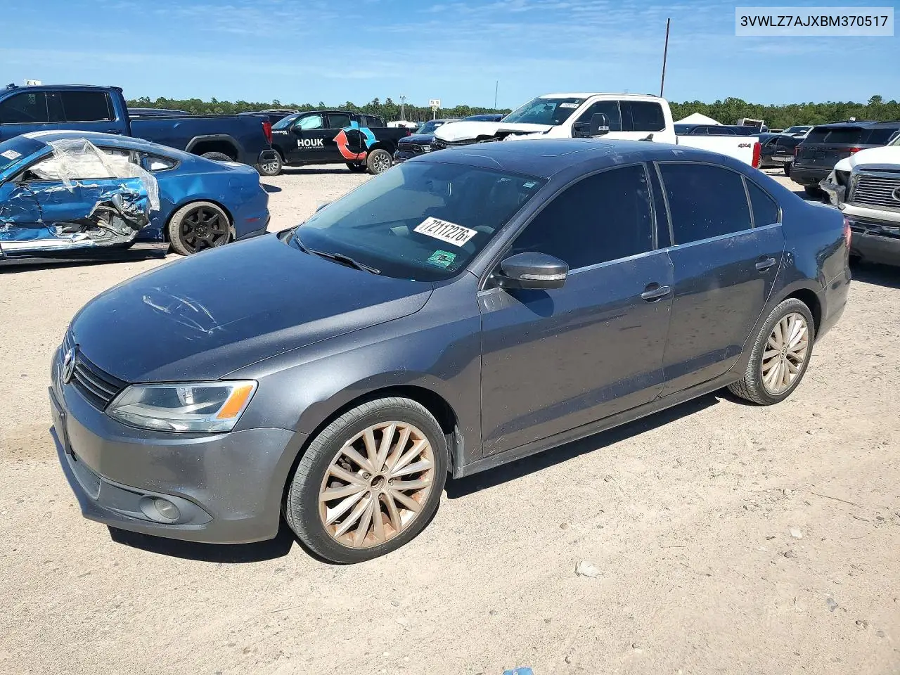 VOLKSWAGEN JETTA 2011, VIN 3VWLZ7AJXBM370517