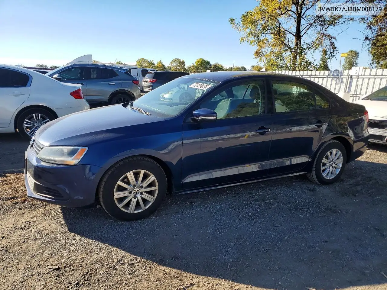 VOLKSWAGEN JETTA 2011, VIN 3VWDK7AJ3BM008179
