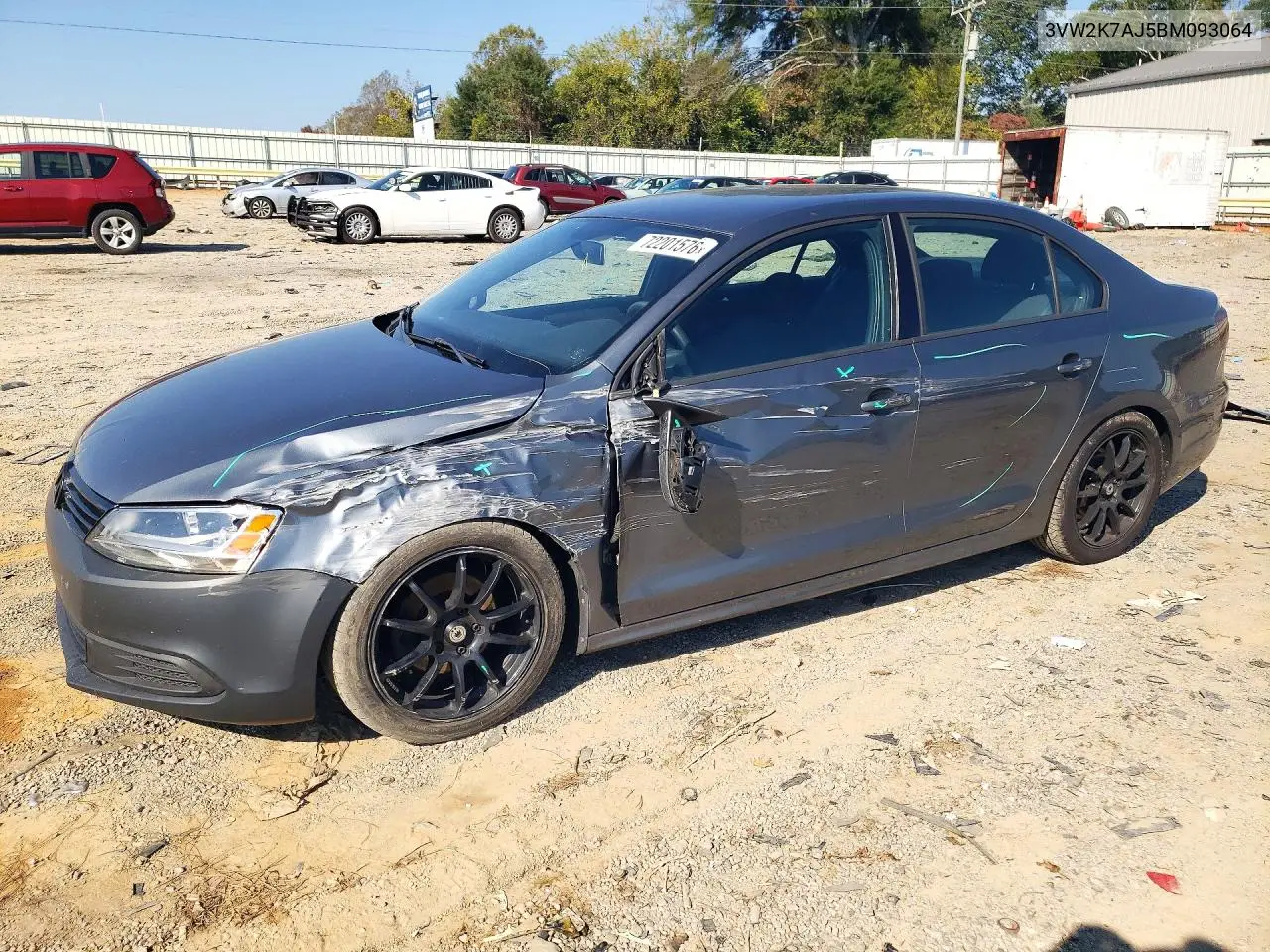 VOLKSWAGEN JETTA 2011, VIN 3VW2K7AJ5BM093064