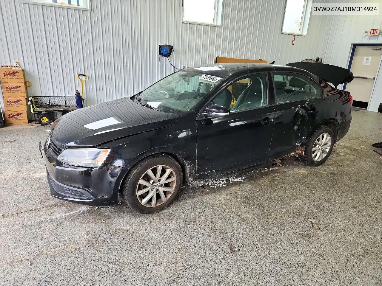 VOLKSWAGEN JETTA 2011, VIN 3VWDZ7AJ1BM314924