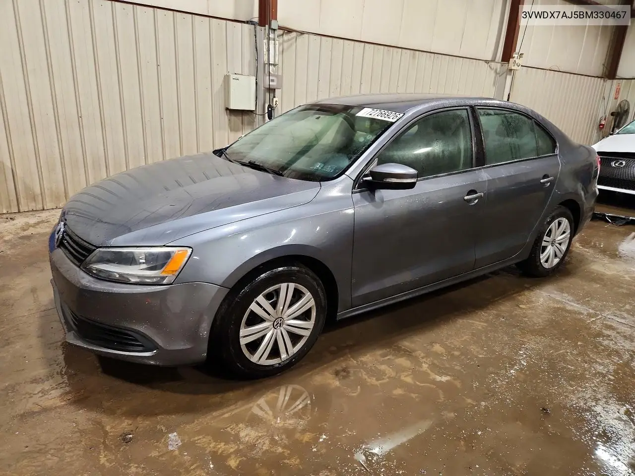 VOLKSWAGEN JETTA 2011, VIN 3VWDX7AJ5BM330467