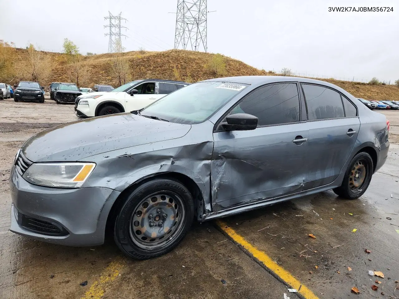 VOLKSWAGEN JETTA 2011, VIN 3VW2K7AJ0BM356724