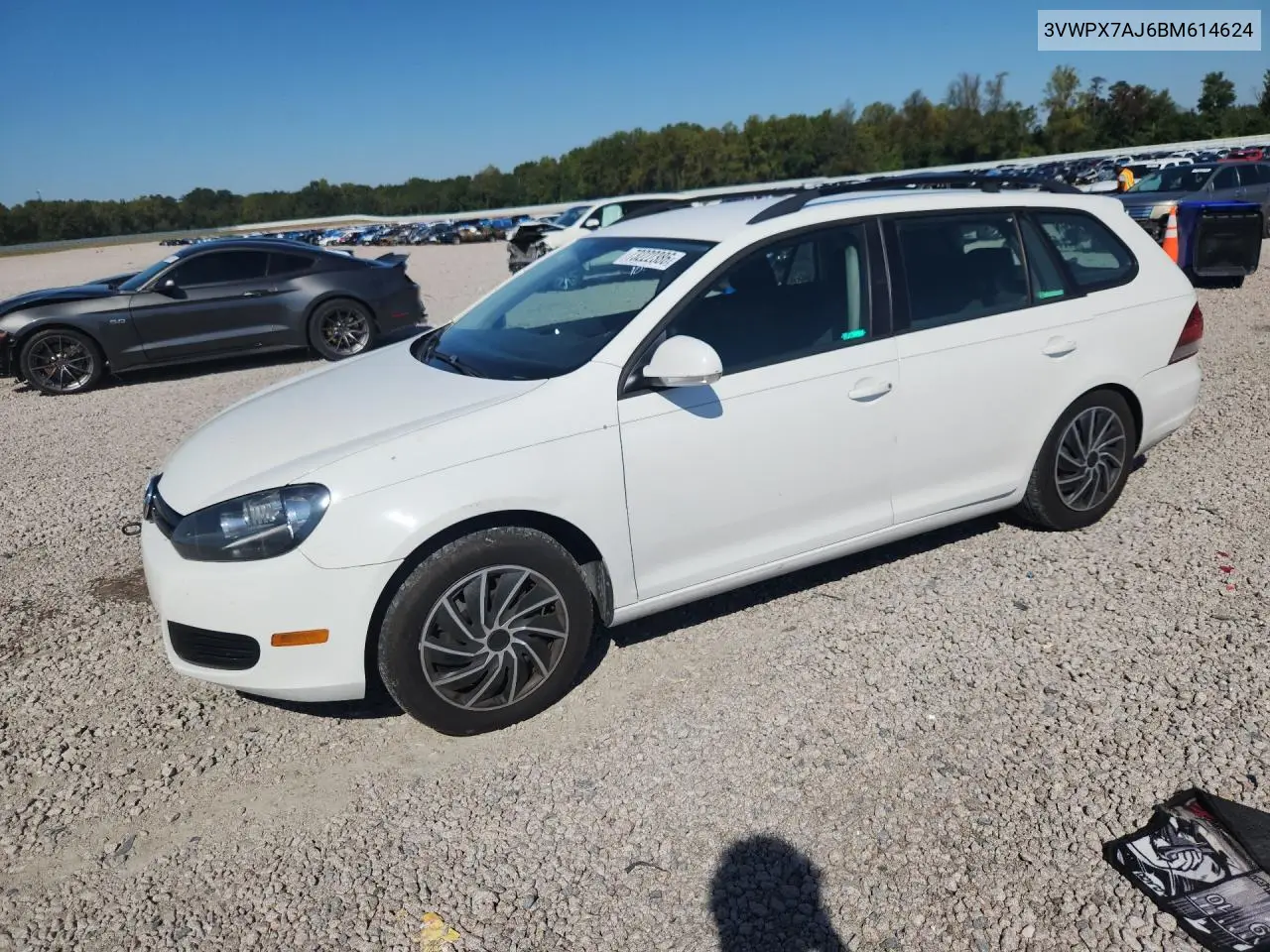 VOLKSWAGEN JETTA 2011, VIN 3VWPX7AJ6BM614624