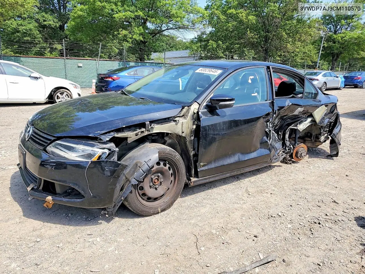 VOLKSWAGEN JETTA 2012, VIN 3VWDP7AJ3CM110570