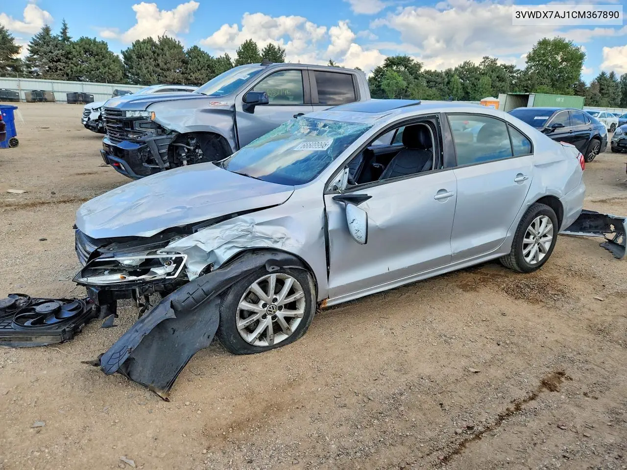 VOLKSWAGEN JETTA 2012, VIN 3VWDX7AJ1CM367890