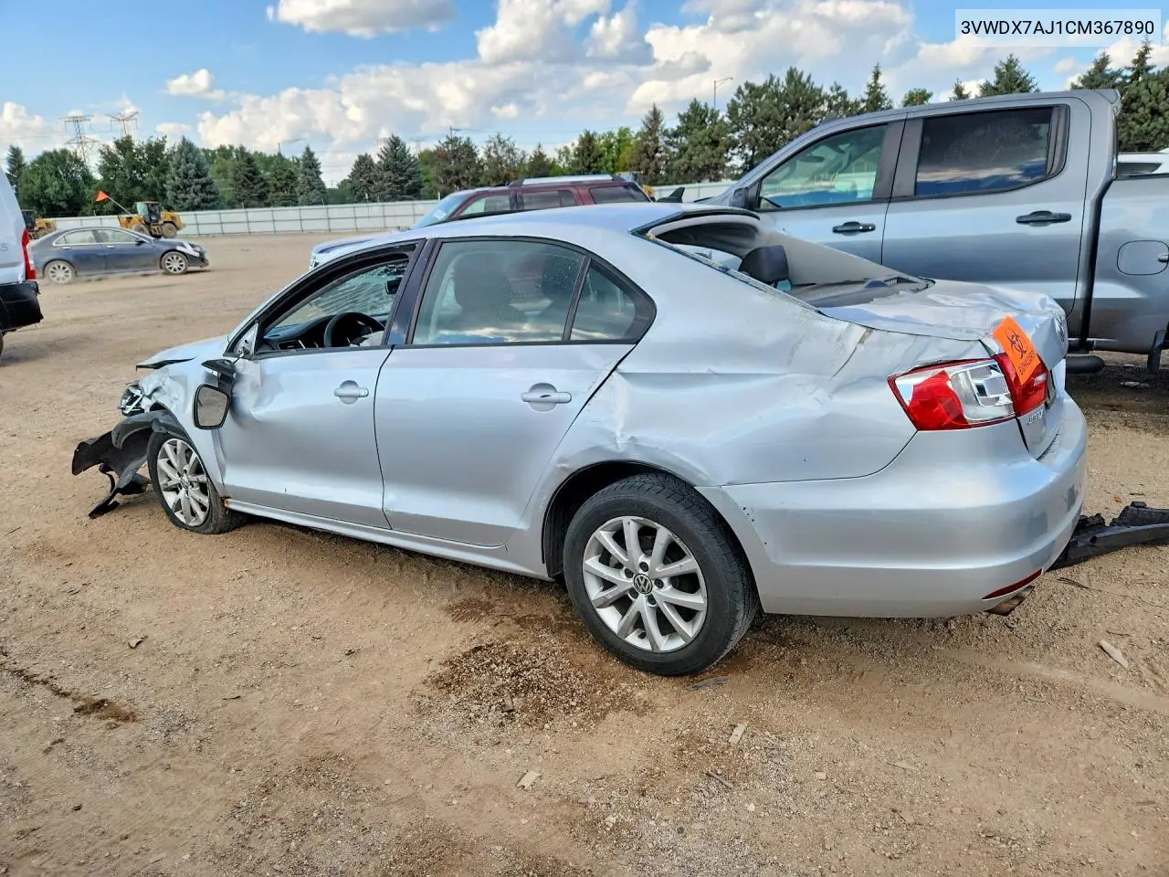 2012 VOLKSWAGEN JETTA VIN 3VWDX7AJ1CM367890 — фото 2