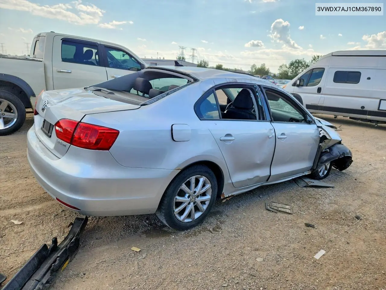 2012 VOLKSWAGEN JETTA VIN 3VWDX7AJ1CM367890 — фото 3