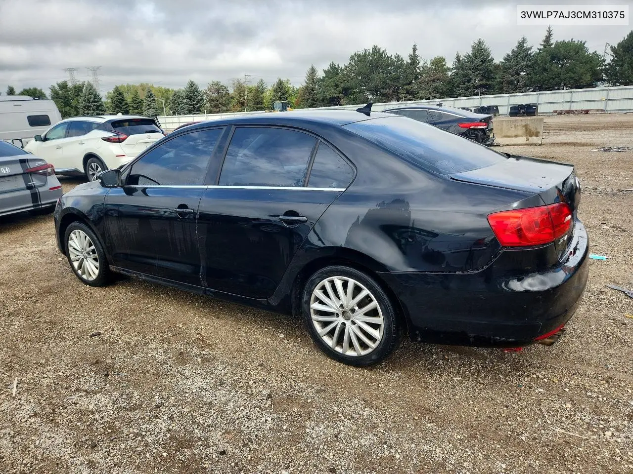 2012 VOLKSWAGEN JETTA VIN 3VWLP7AJ3CM310375 — фото 2