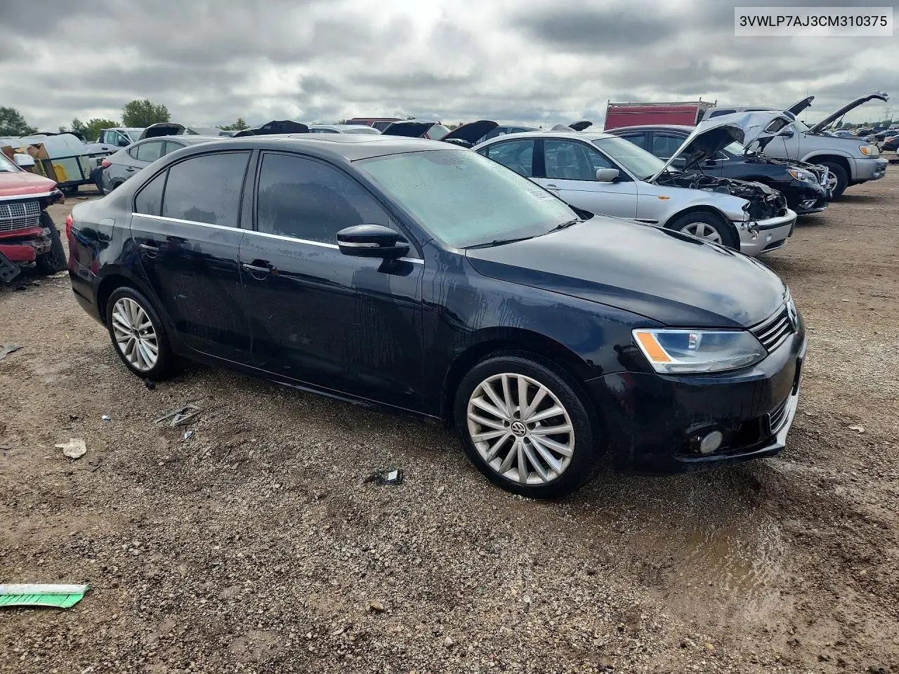 2012 VOLKSWAGEN JETTA VIN 3VWLP7AJ3CM310375 — фото 4