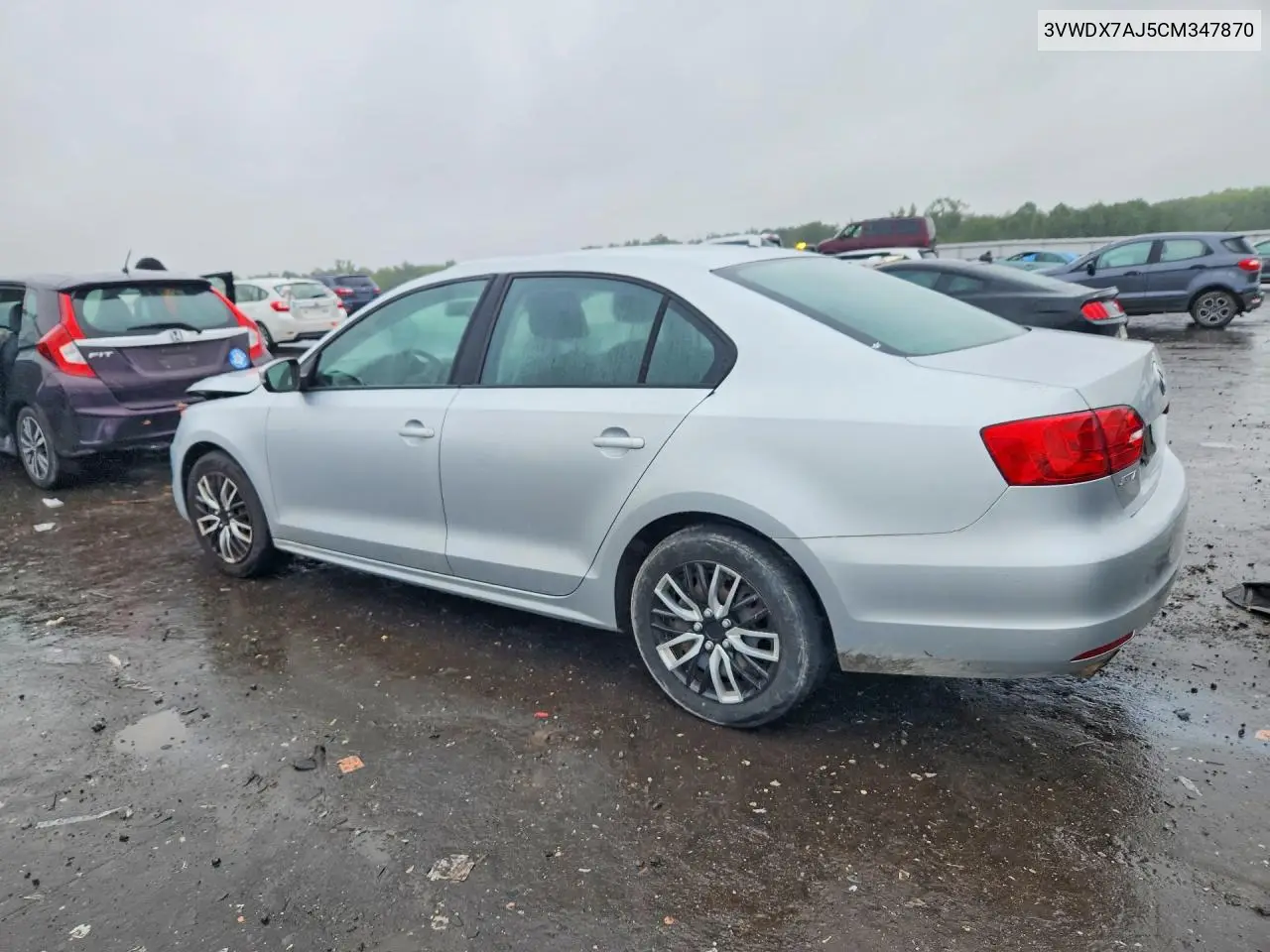 2012 VOLKSWAGEN JETTA VIN 3VWDX7AJ5CM347870 — фото 2