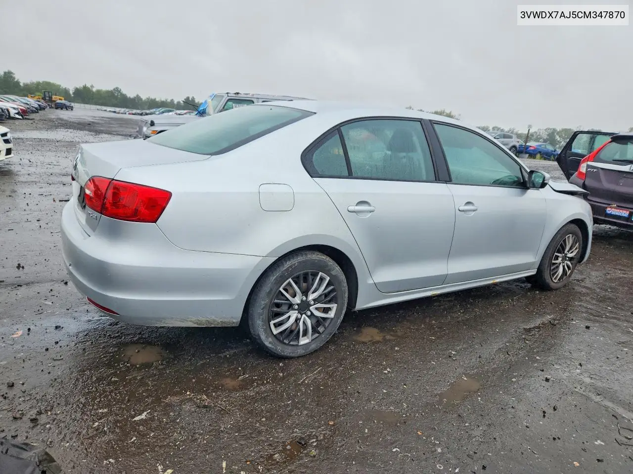 2012 VOLKSWAGEN JETTA VIN 3VWDX7AJ5CM347870 — фото 3