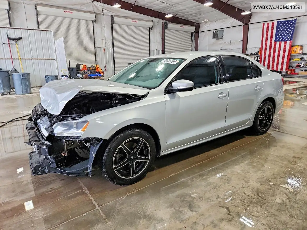 VOLKSWAGEN JETTA 2012, VIN 3VWBX7AJ4CM343591