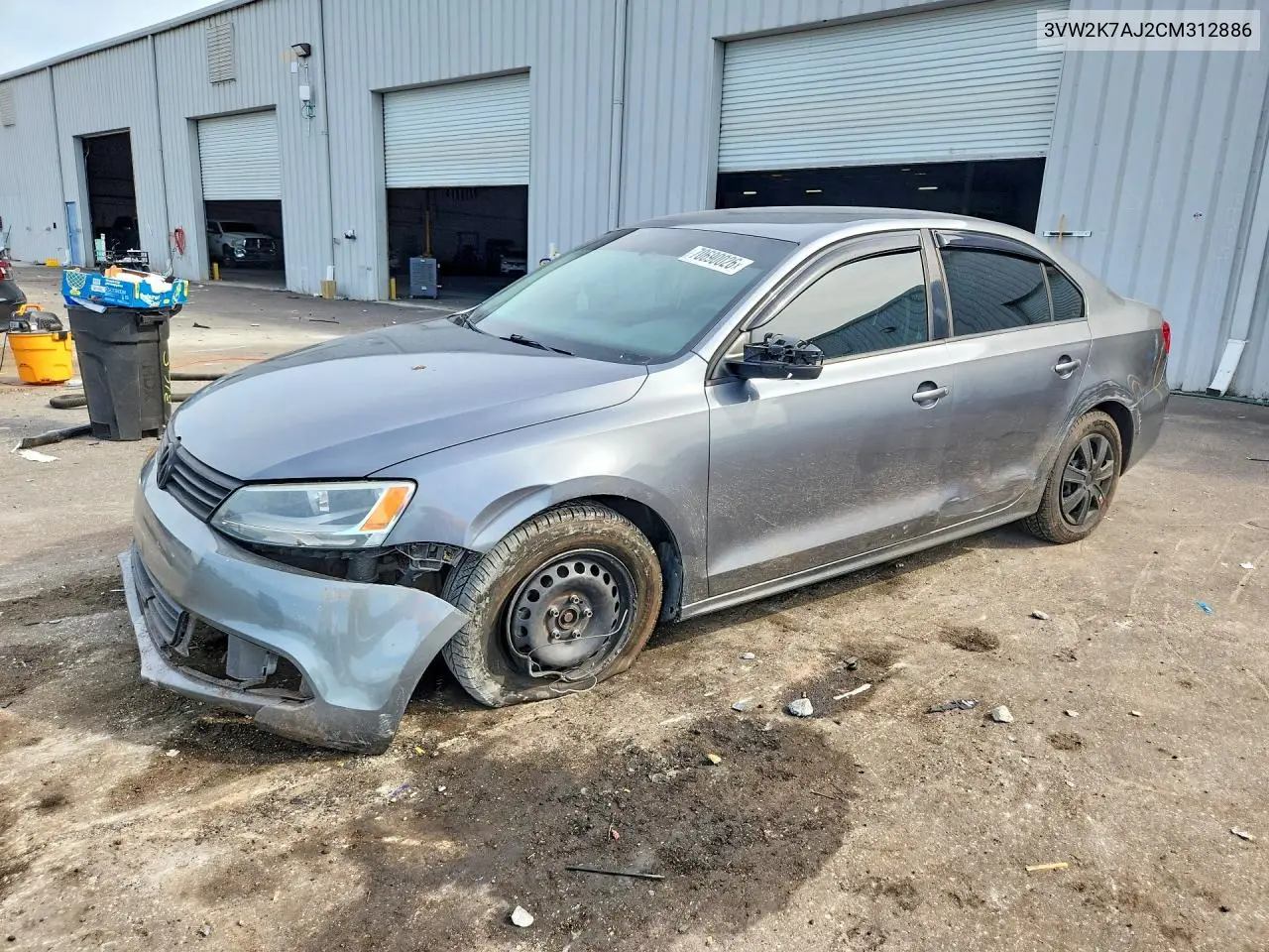 VOLKSWAGEN JETTA 2012, VIN 3VW2K7AJ2CM312886
