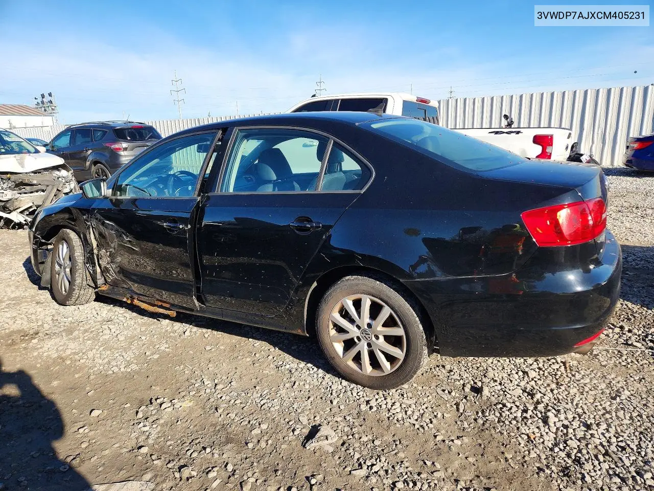 2012 VOLKSWAGEN JETTA VIN 3VWDP7AJXCM405231 — фото 2