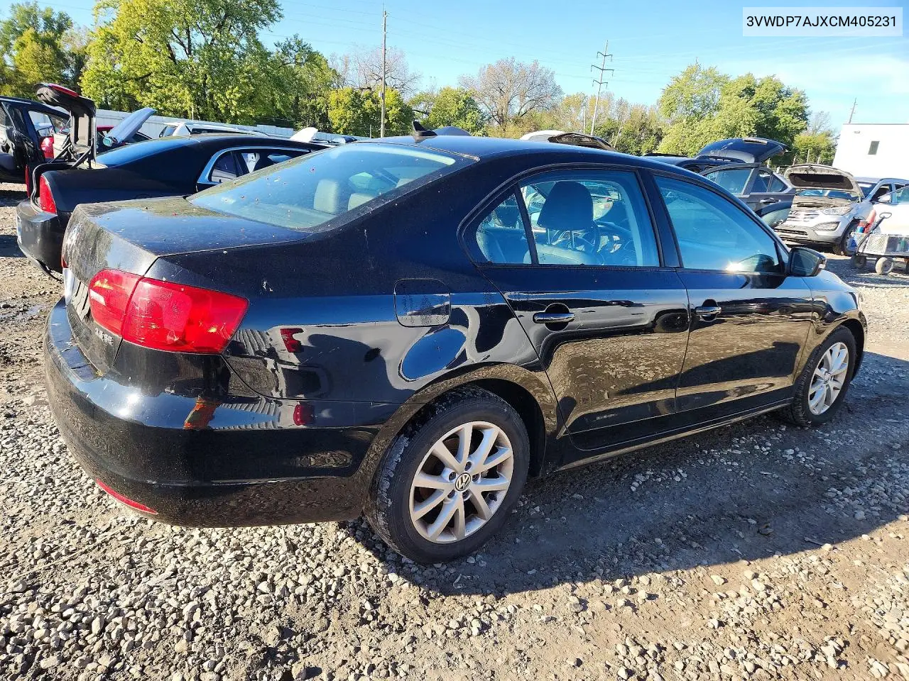 2012 VOLKSWAGEN JETTA VIN 3VWDP7AJXCM405231 — фото 3