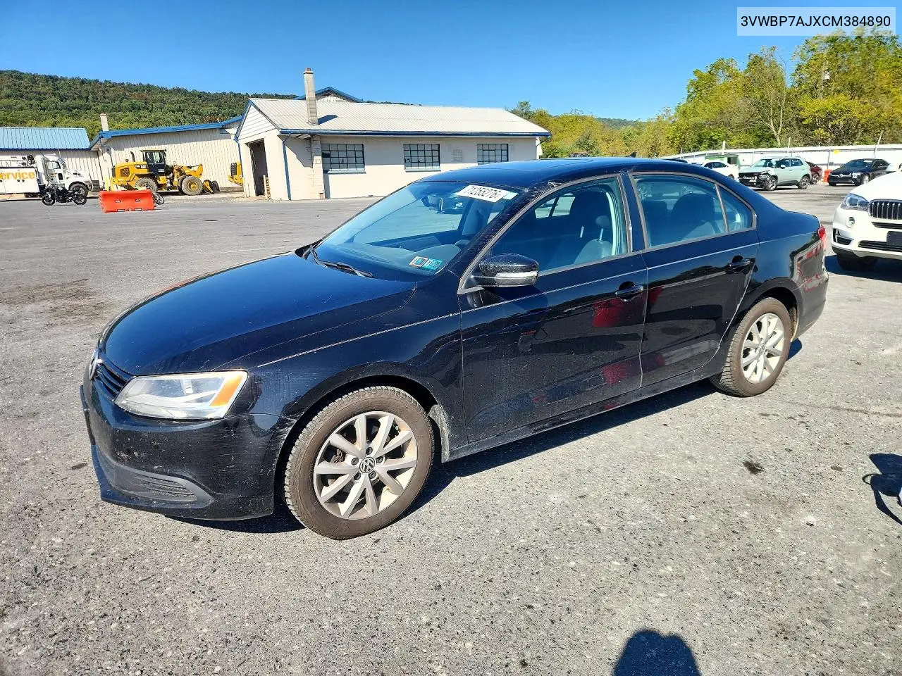VOLKSWAGEN JETTA 2012, VIN 3VWBP7AJXCM384890