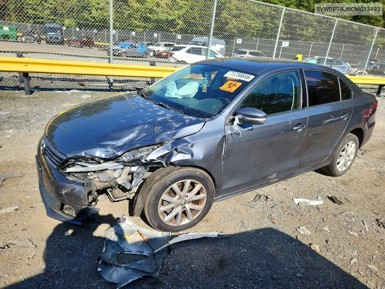 VOLKSWAGEN JETTA 2012, VIN 3VWDP7AJ8CM013493