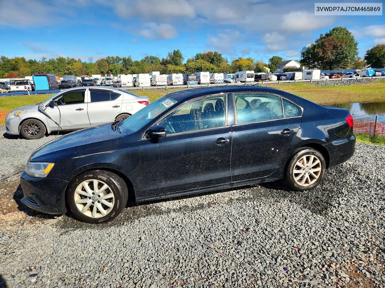 VOLKSWAGEN JETTA 2012, VIN 3VWDP7AJ7CM465869