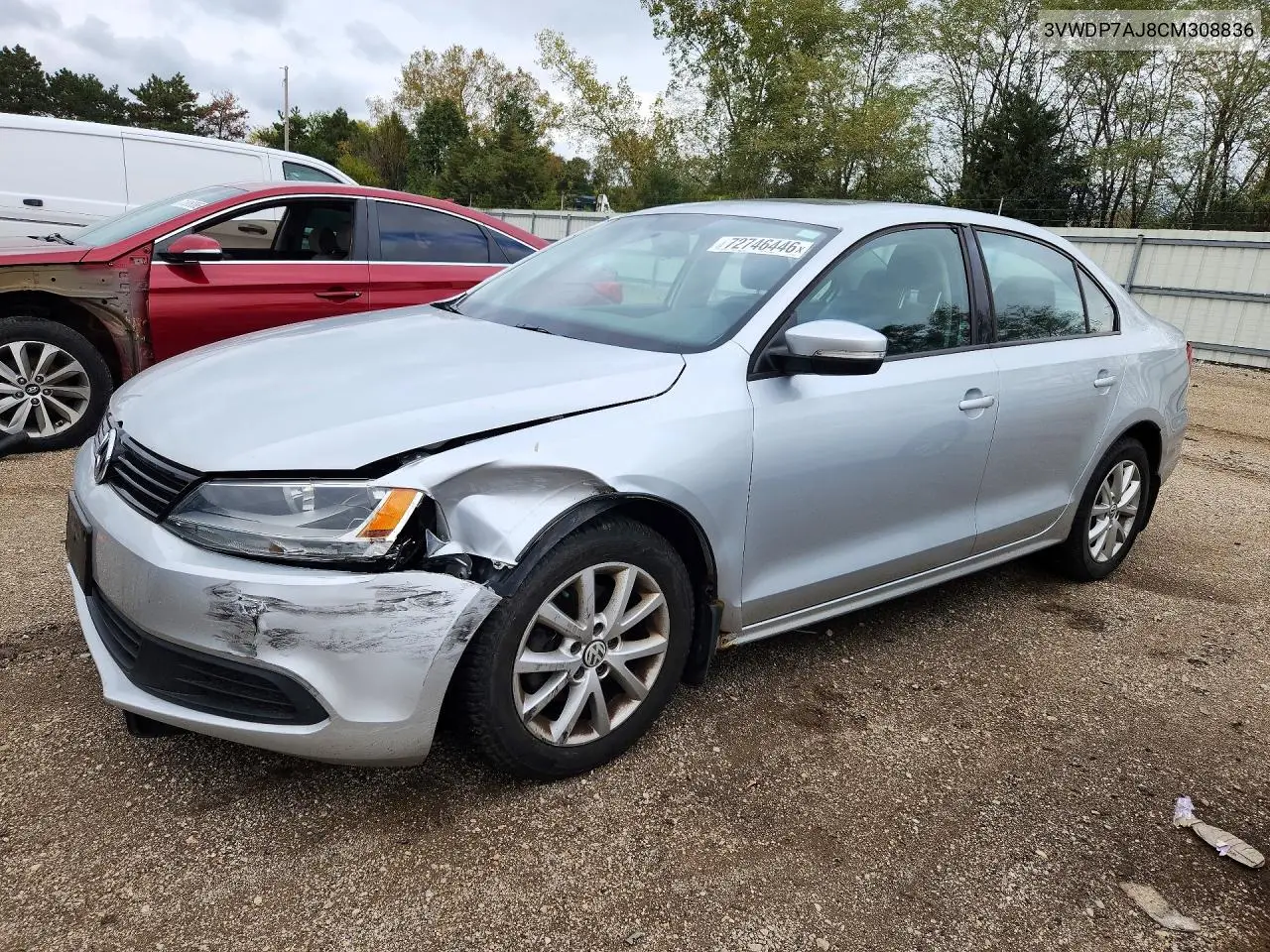 VOLKSWAGEN JETTA 2012, VIN 3VWDP7AJ8CM308836