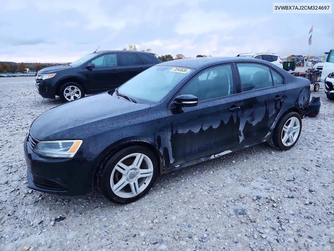 VOLKSWAGEN JETTA 2012, VIN 3VWBX7AJ2CM324697