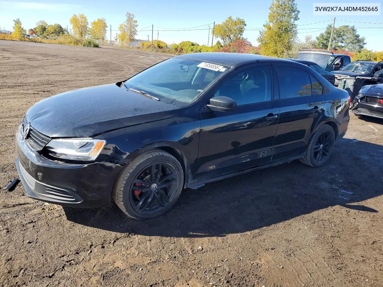 VOLKSWAGEN JETTA 2013, VIN 3VW2K7AJ4DM452665