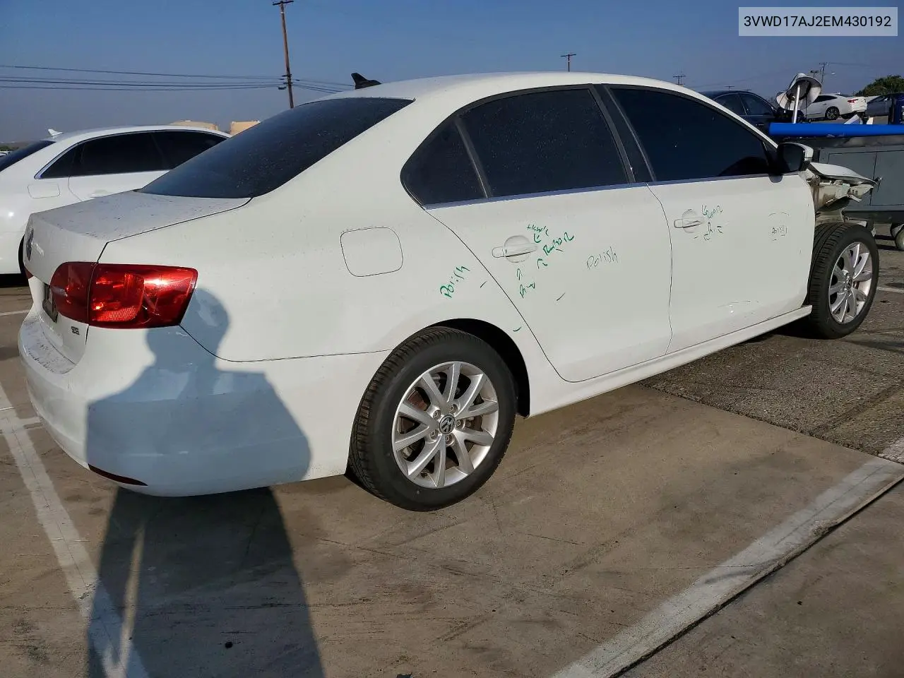 2014 VOLKSWAGEN JETTA VIN 3VWD17AJ2EM430192 — фото 3