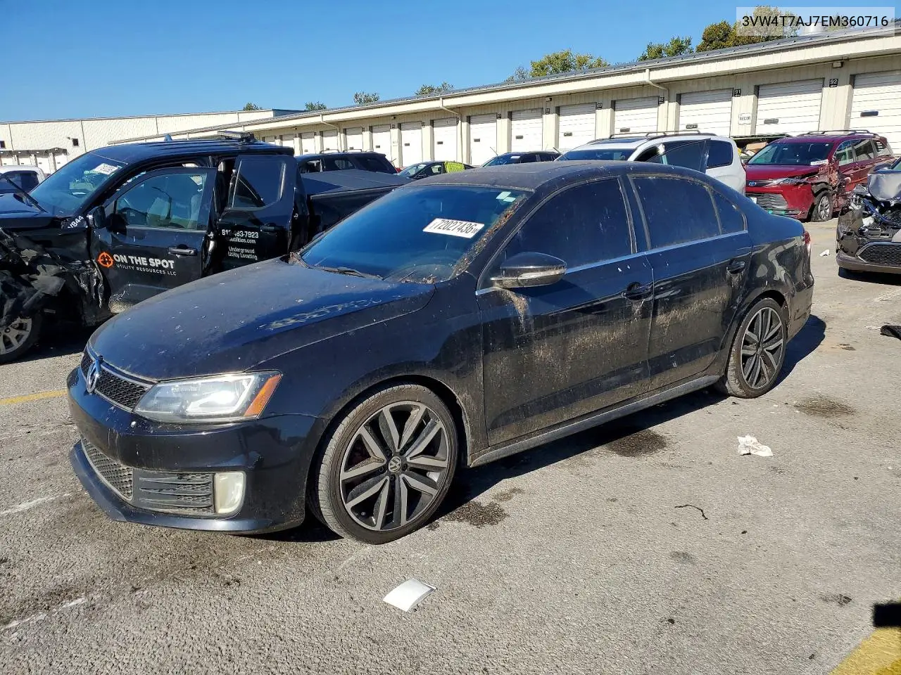 VOLKSWAGEN JETTA 2014, VIN 3VW4T7AJ7EM360716