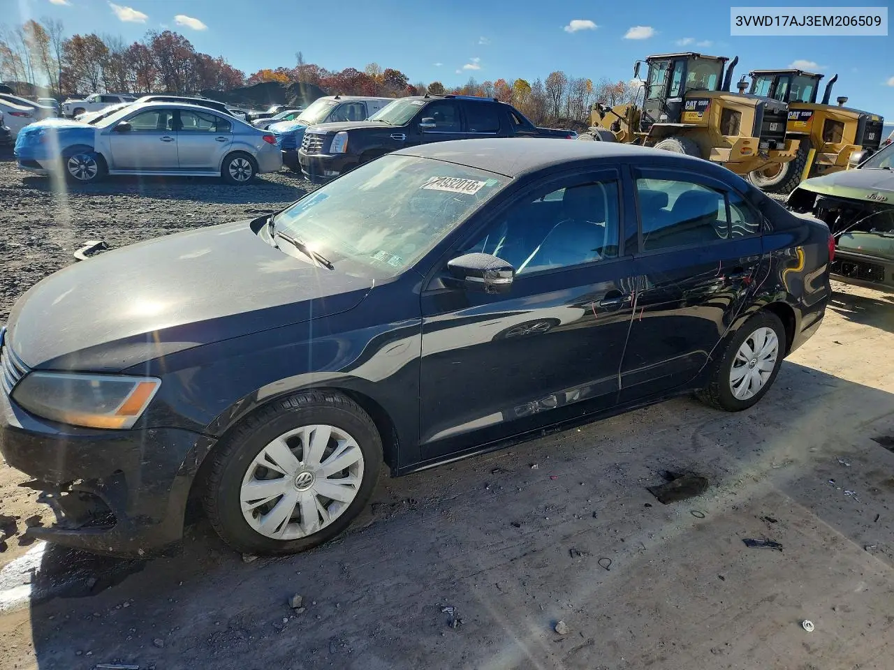 VOLKSWAGEN JETTA 2014, VIN 3VWD17AJ3EM206509