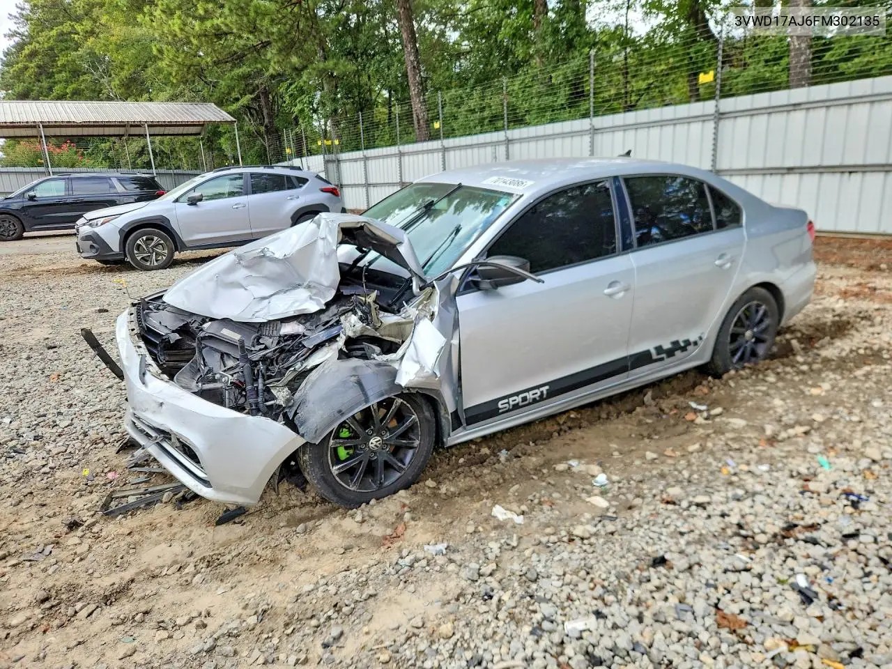 VOLKSWAGEN JETTA 2015, VIN 3VWD17AJ6FM302135