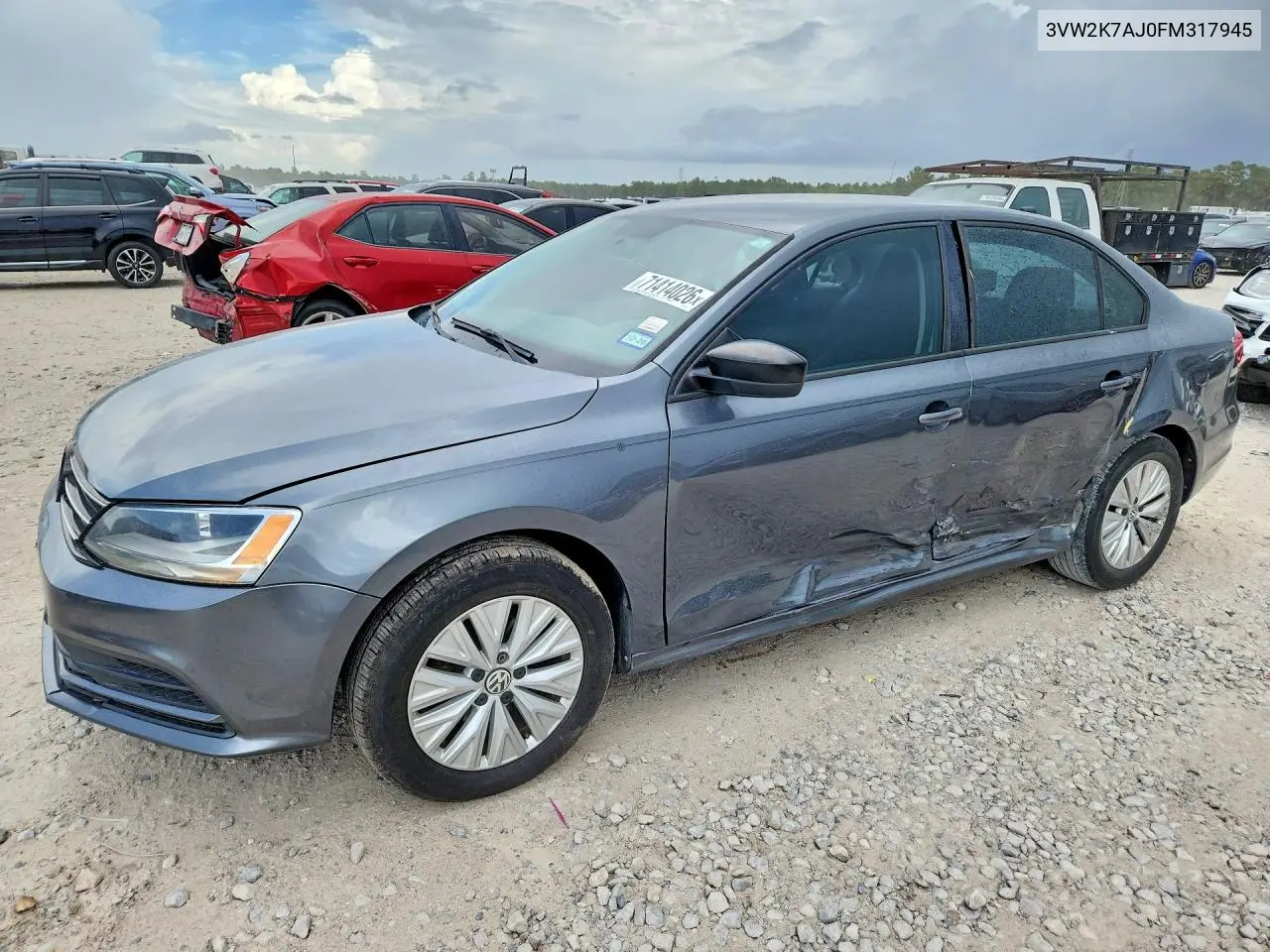 VOLKSWAGEN JETTA 2015, VIN 3VW2K7AJ0FM317945