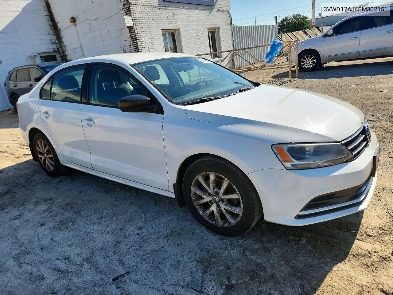 2015 VOLKSWAGEN JETTA VIN 3VWD17AJ4FM302151 — фото 4