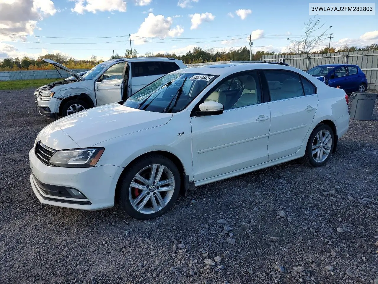 VOLKSWAGEN JETTA 2015, VIN 3VWLA7AJ2FM282803