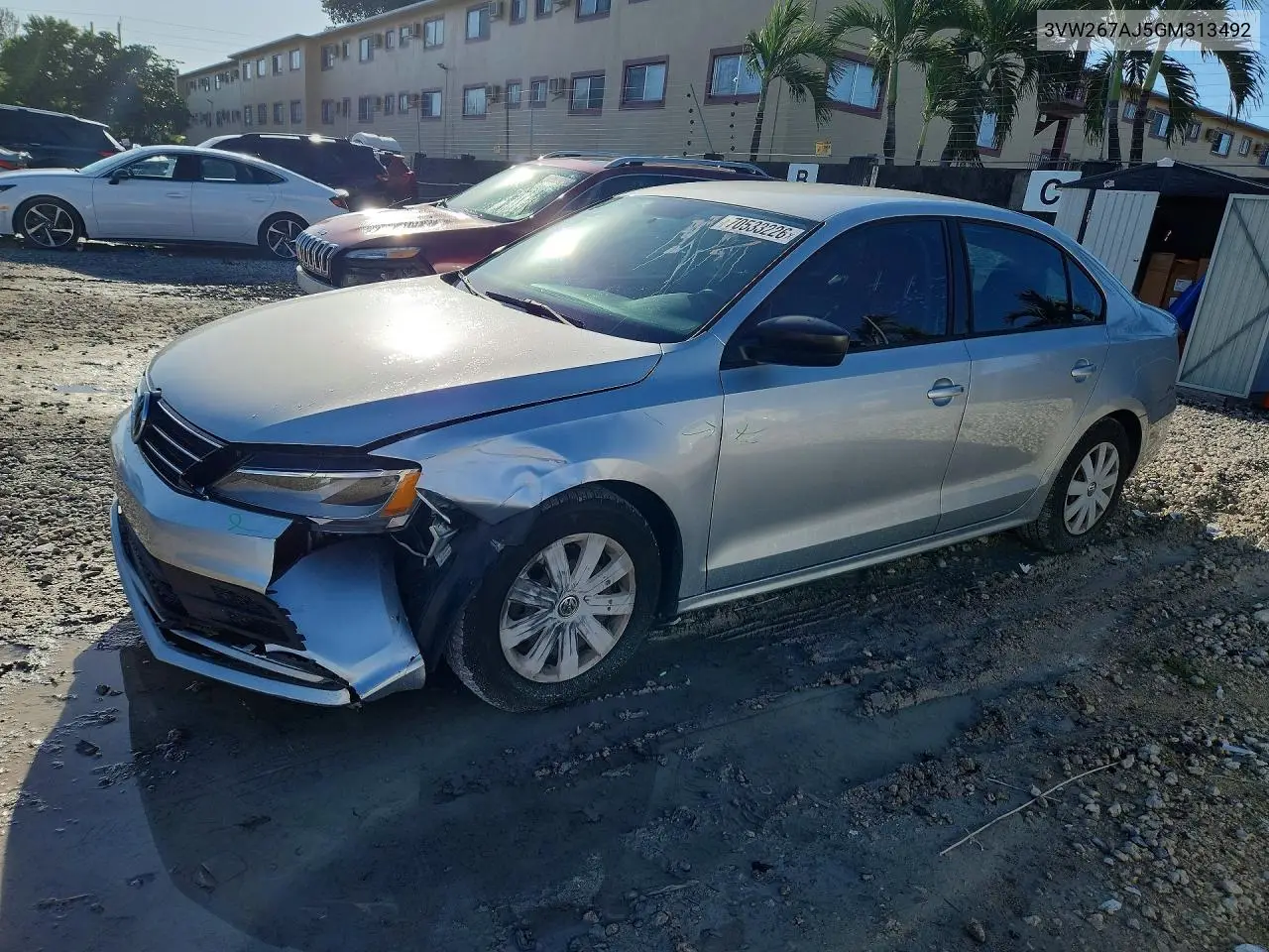 VOLKSWAGEN JETTA 2016, VIN 3VW267AJ5GM313492