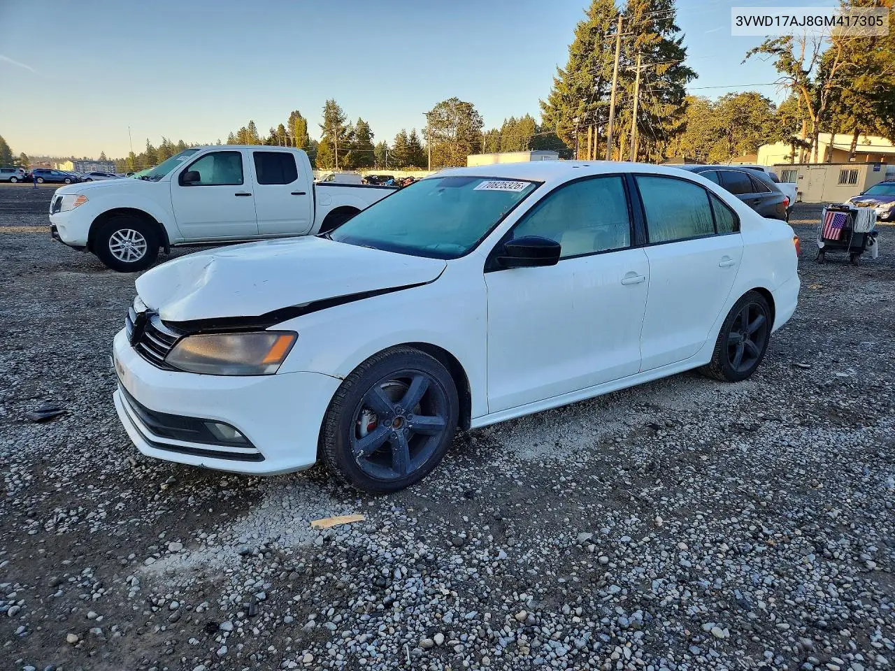 VOLKSWAGEN JETTA 2016, VIN 3VWD17AJ8GM417305