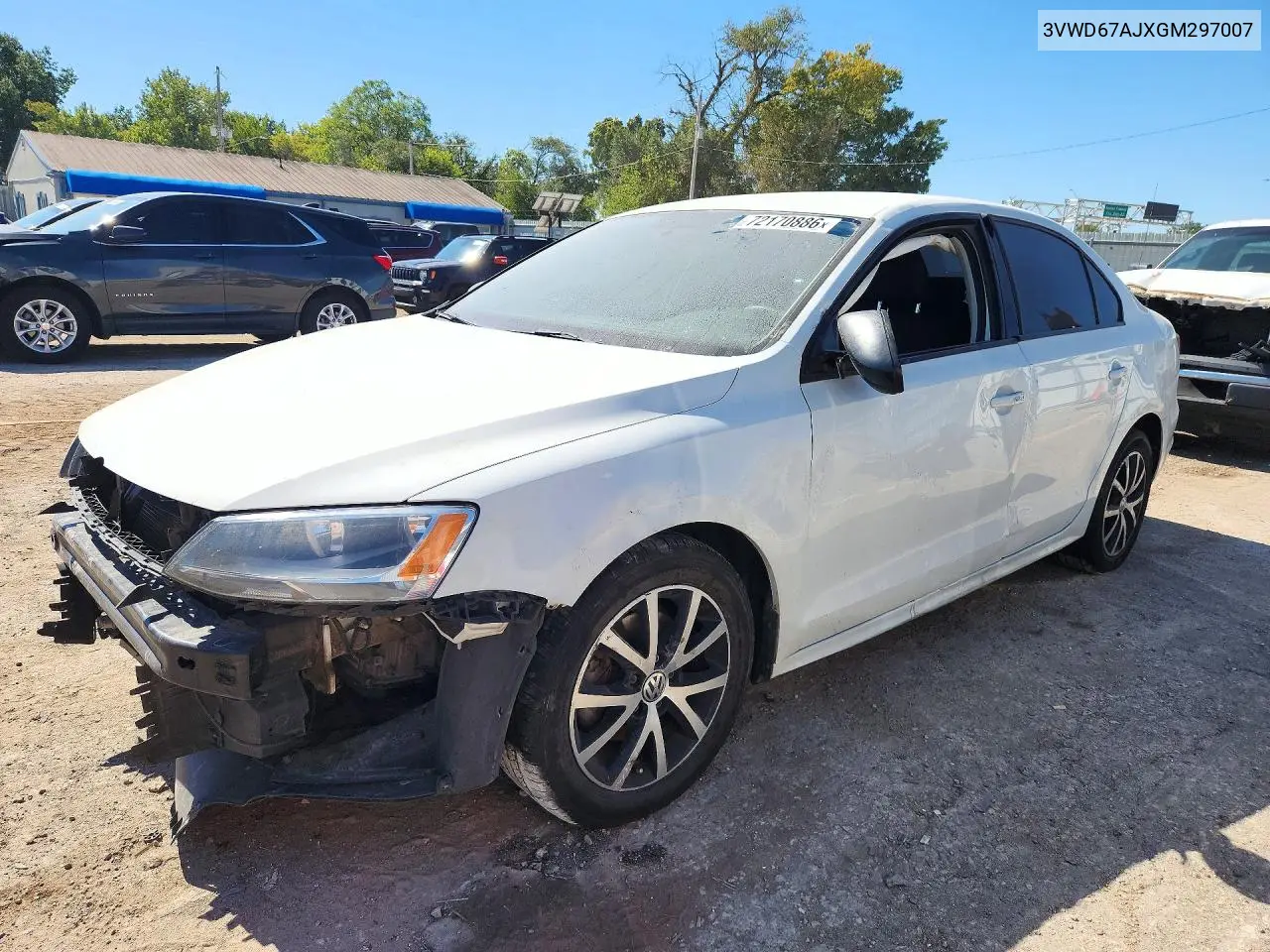 VOLKSWAGEN JETTA 2016, VIN 3VWD67AJXGM297007