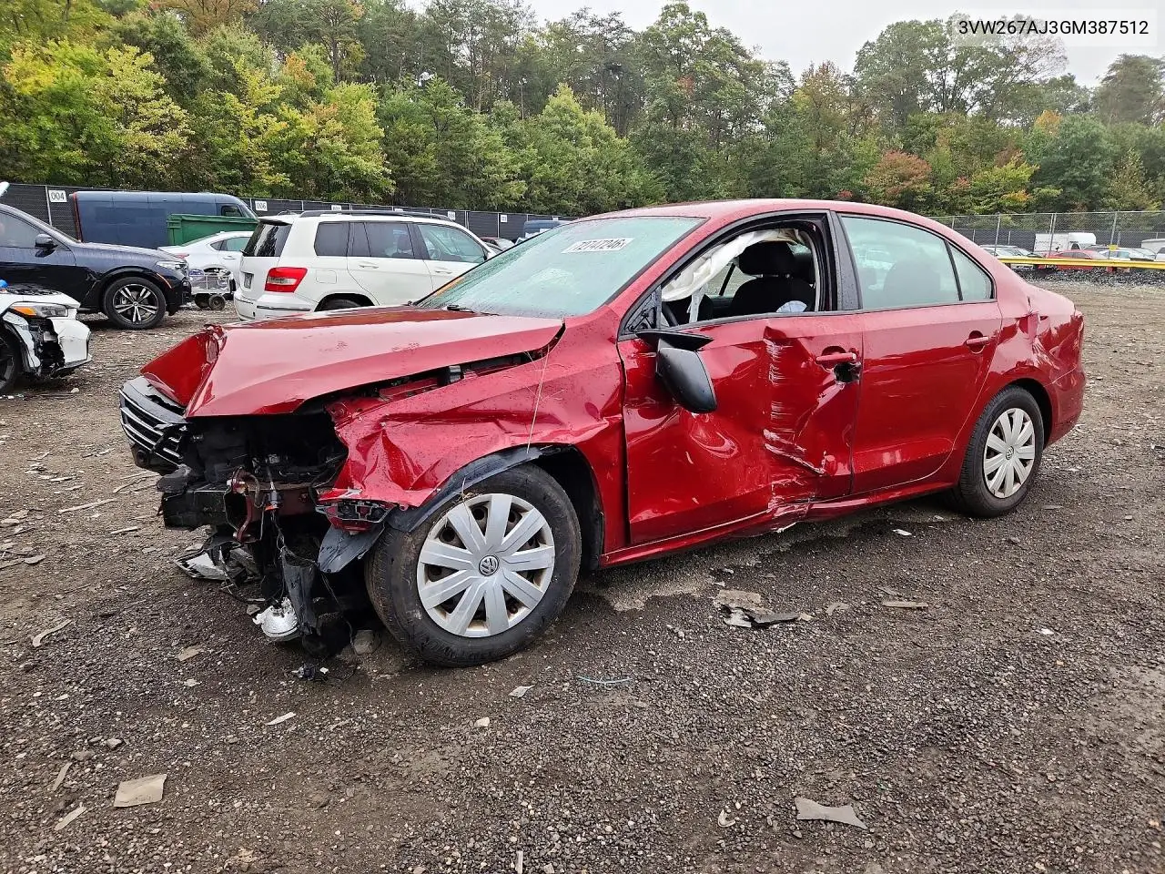 VOLKSWAGEN JETTA 2016, VIN 3VW267AJ3GM387512