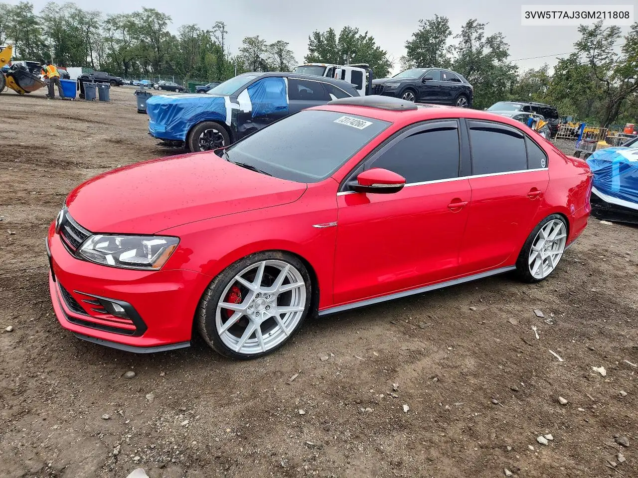 VOLKSWAGEN JETTA 2016, VIN 3VW5T7AJ3GM211808