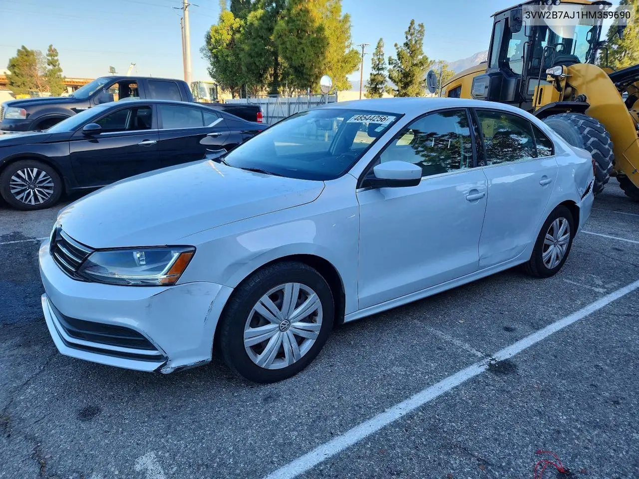 VOLKSWAGEN JETTA 2017, VIN 3VW2B7AJ1HM359690