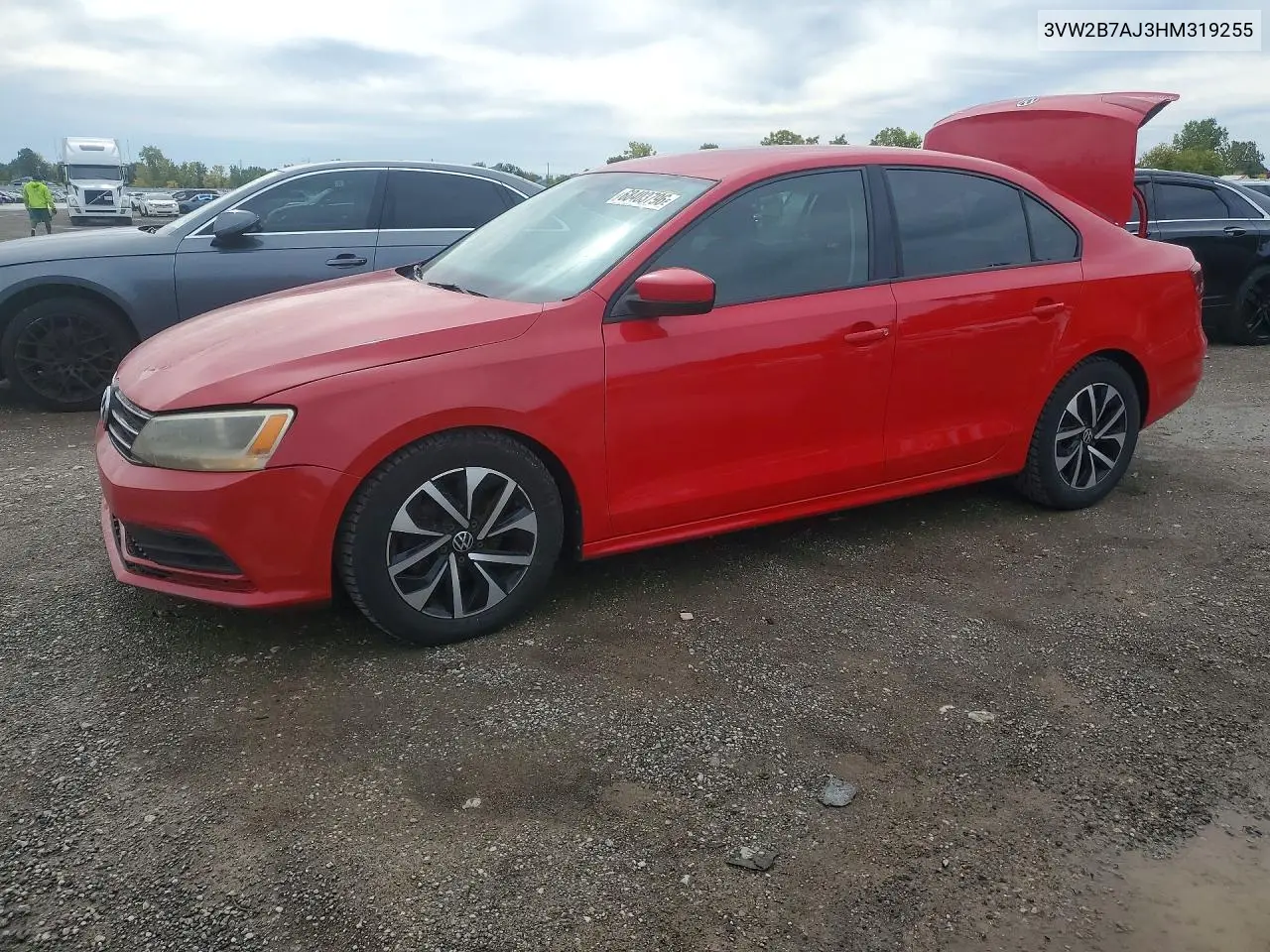 VOLKSWAGEN JETTA 2017, VIN 3VW2B7AJ3HM319255