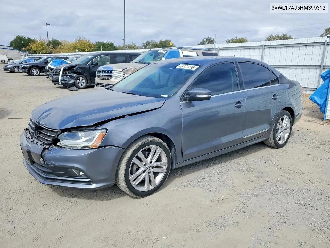 VOLKSWAGEN JETTA 2017, VIN 3VWL17AJ5HM399312