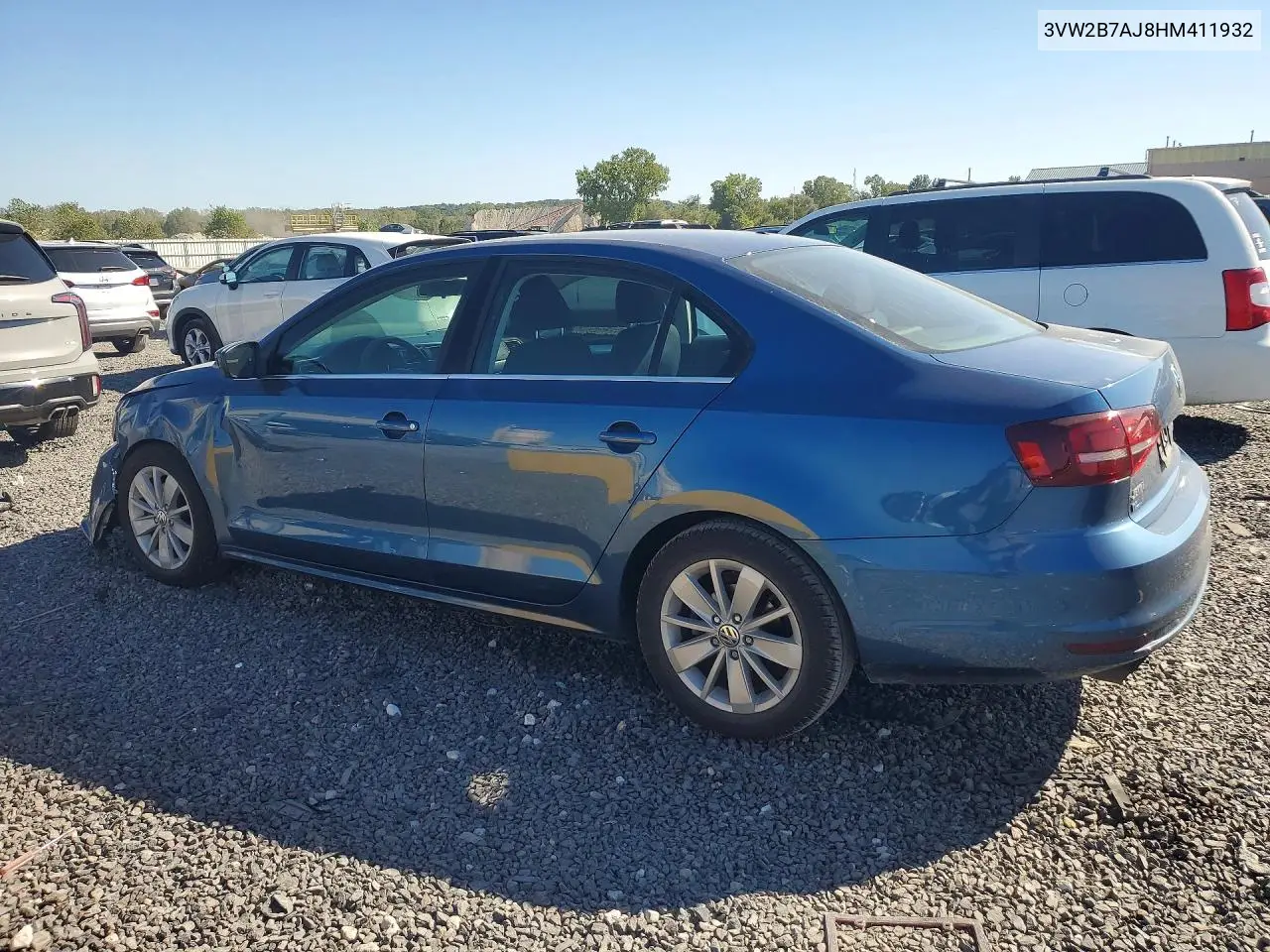 VOLKSWAGEN JETTA 2017, VIN 3VW2B7AJ8HM411932