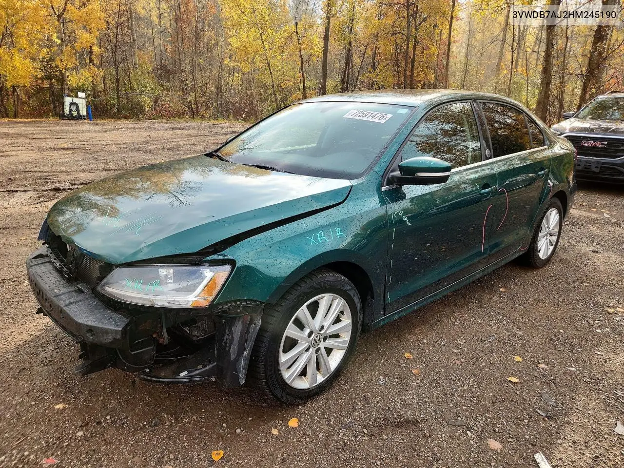 VOLKSWAGEN JETTA 2017, VIN 3VWDB7AJ2HM245190