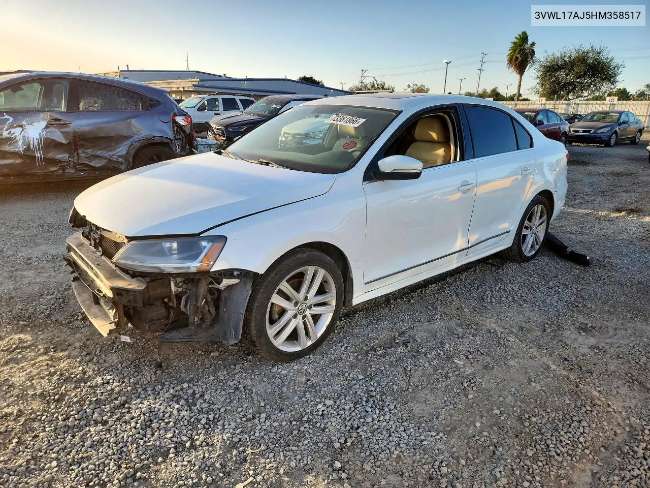 VOLKSWAGEN JETTA 2017, VIN 3VWL17AJ5HM358517