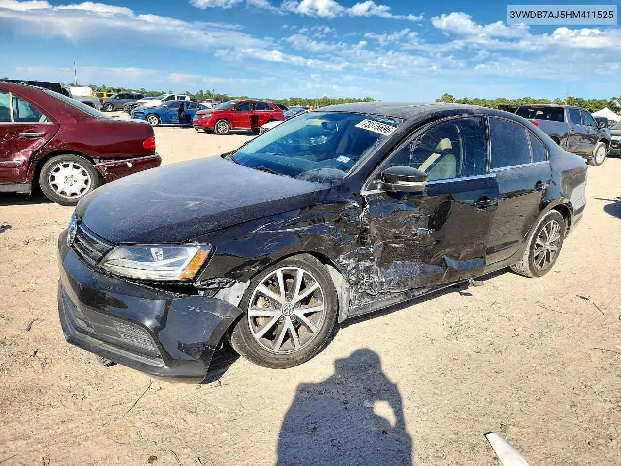 VOLKSWAGEN JETTA 2017, VIN 3VWDB7AJ5HM411525