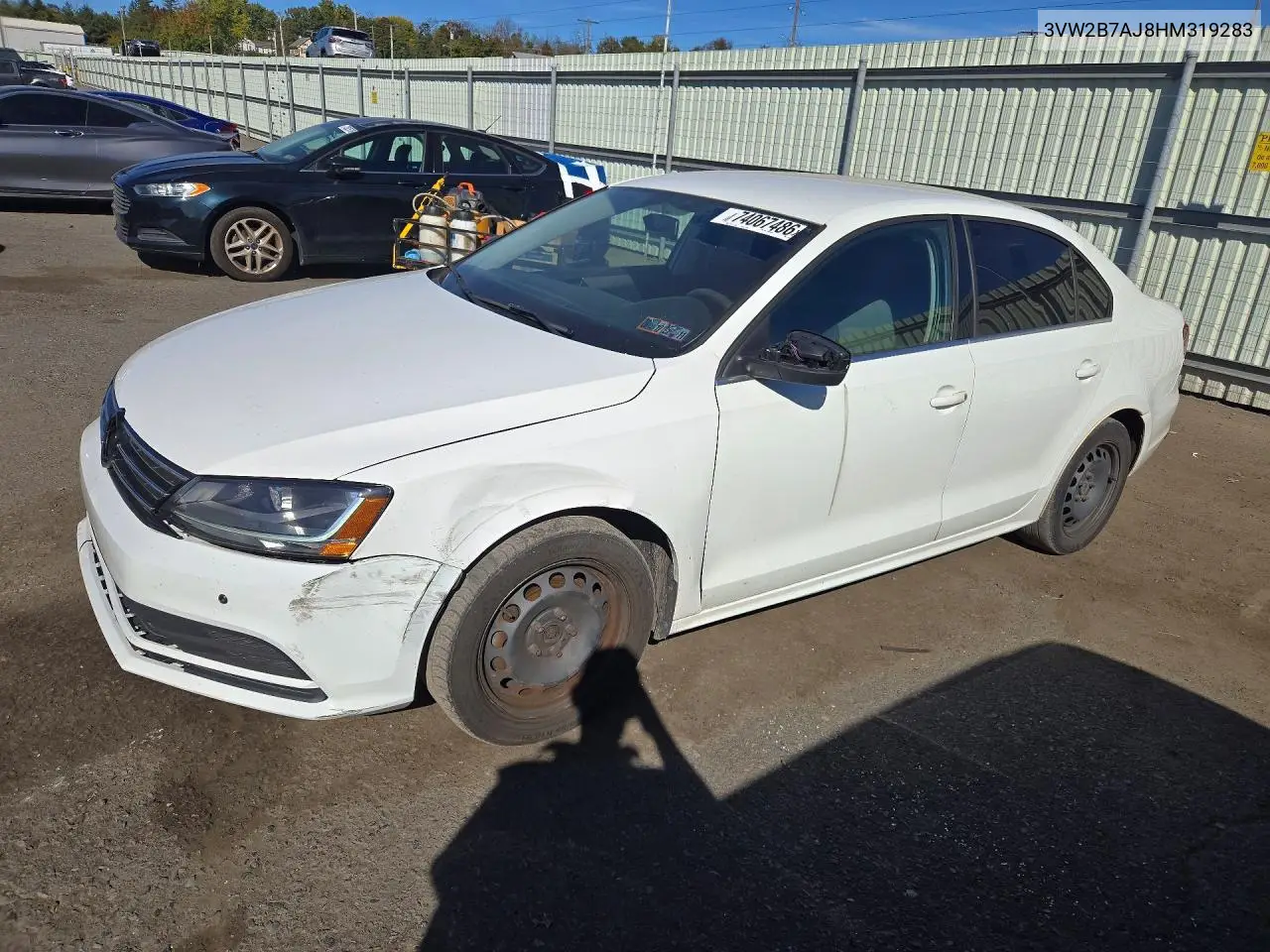 VOLKSWAGEN JETTA 2017, VIN 3VW2B7AJ8HM319283