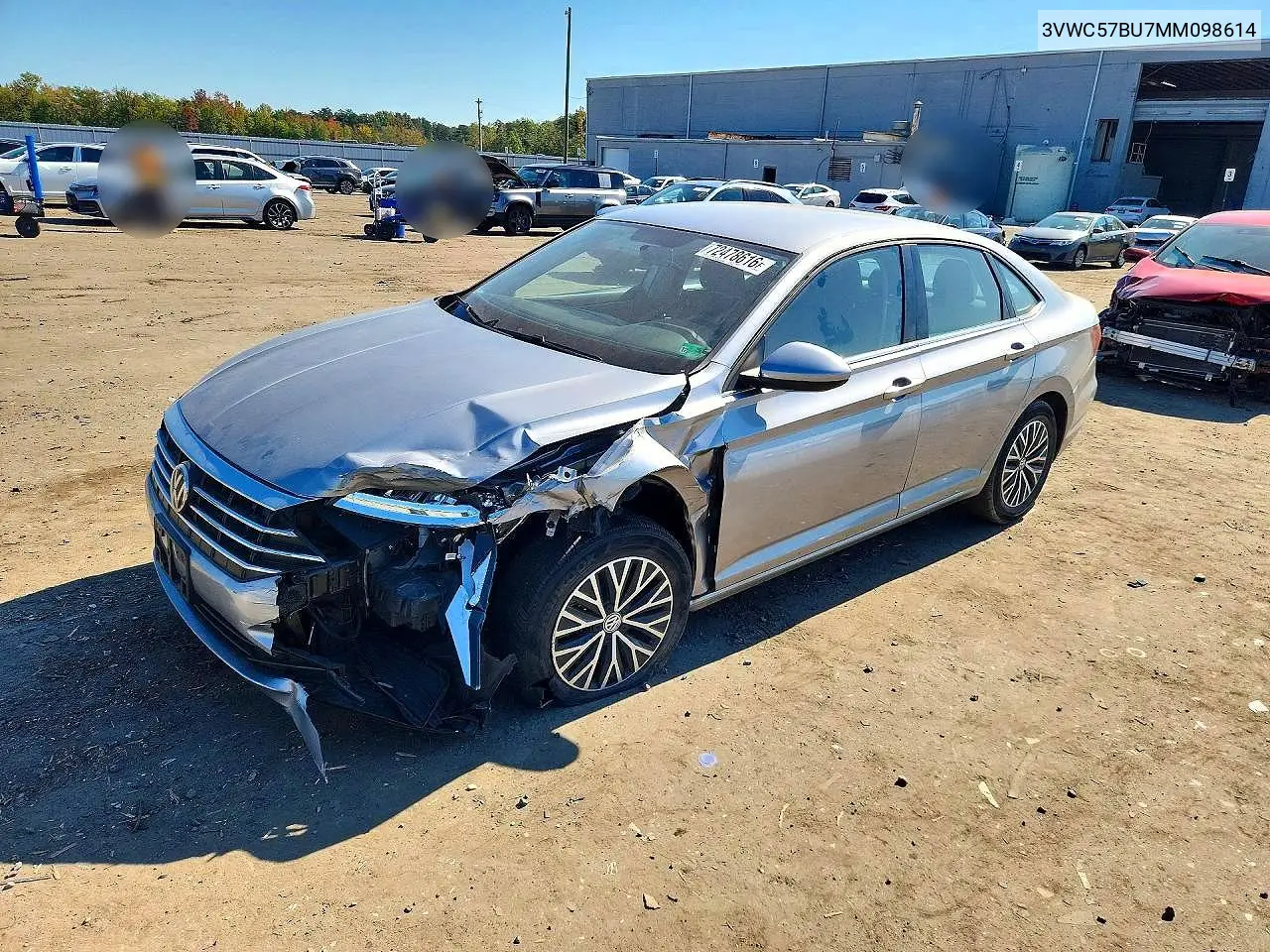 VOLKSWAGEN JETTA 2021, VIN 3VWC57BU7MM098614