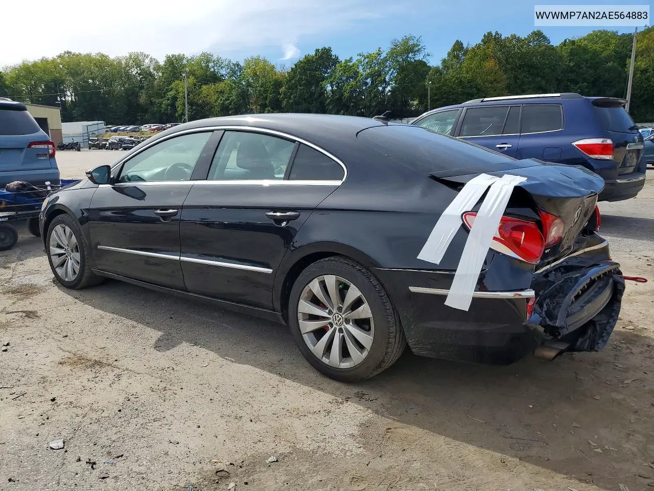 2010 VOLKSWAGEN PASSAT CC VIN WVWMP7AN2AE564883 — фото 2