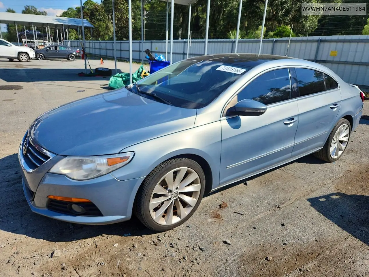 VOLKSWAGEN PASSAT CC 2012, VIN WVWHN7AN4CE511984